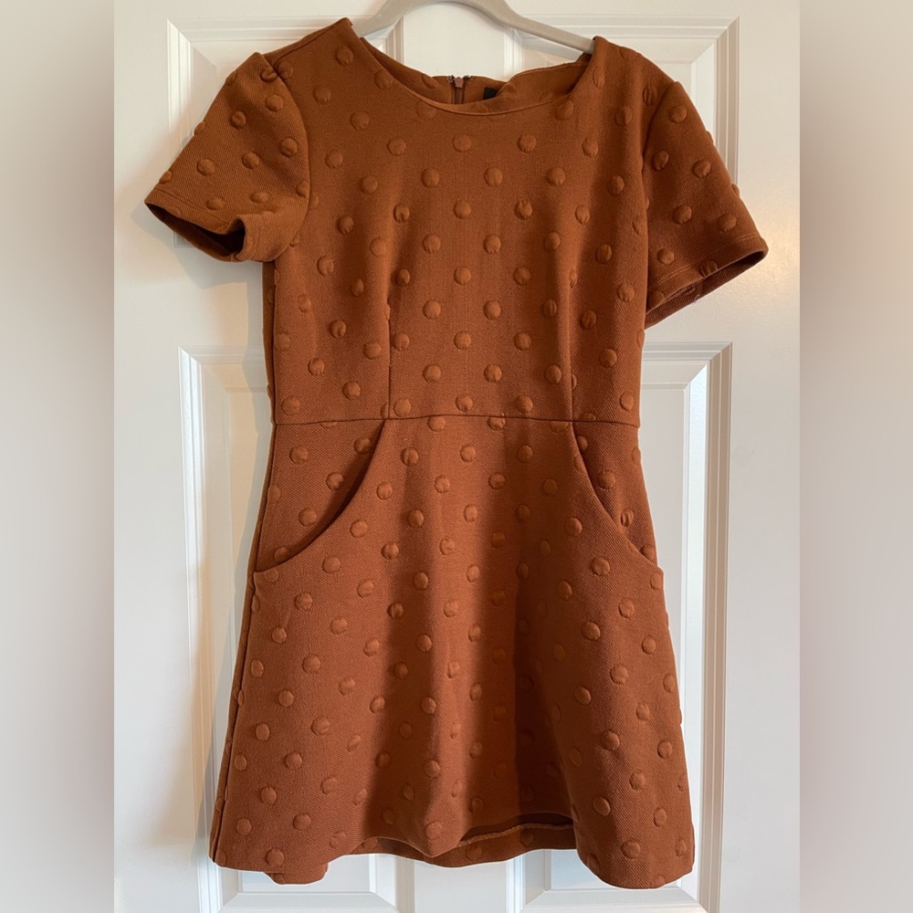 Hutch Burnt Orange Polka Dot Dress
